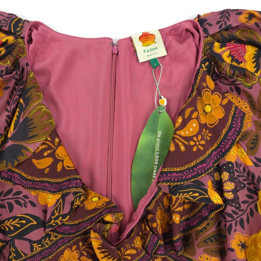 NWT Farm Rio Blush Garden Bloom Maxi Dress Resort Boho Romantic Heritage - Picture 3 of 15